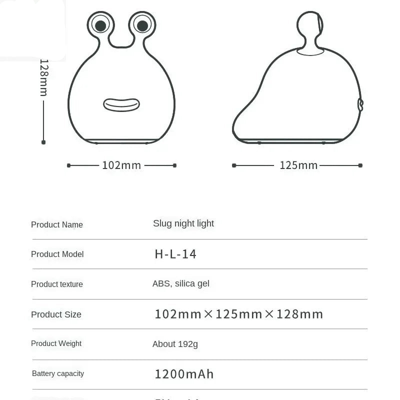 Snail Silicone Night Light – Soft Glow LED Lamp