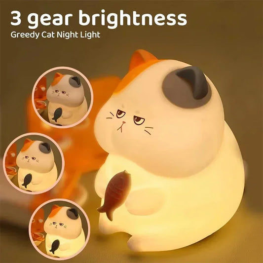 Cat Silicone Night Light – Soft Glow LED Lamp
