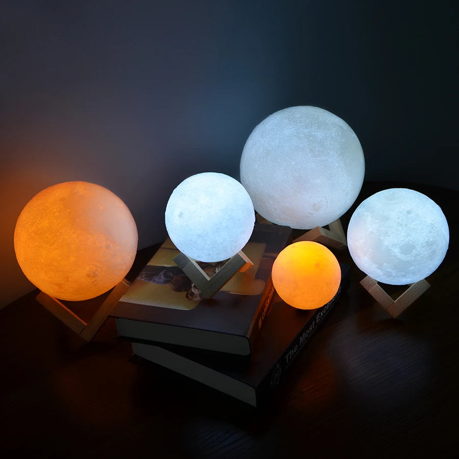 LunaGlow – 3D Printed Rechargeable Moon Lamp