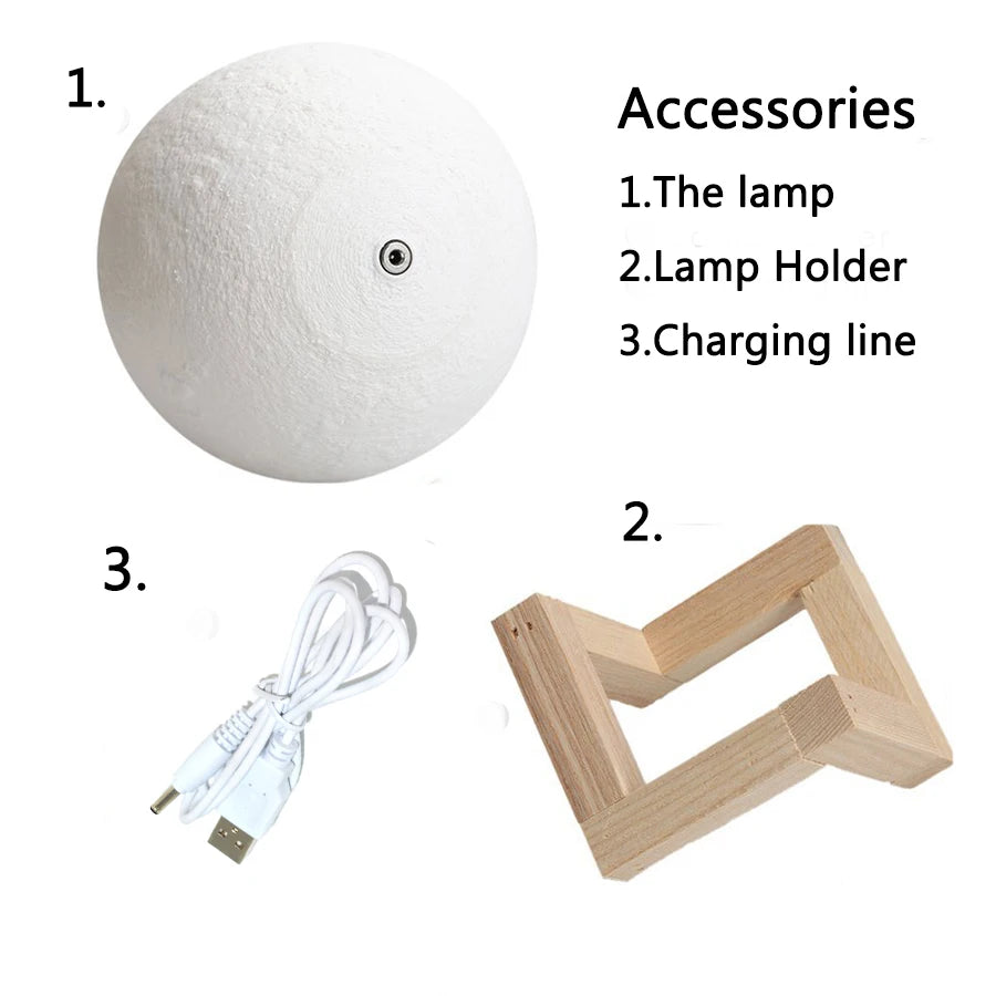 LunaGlow – 3D Printed Rechargeable Moon Lamp
