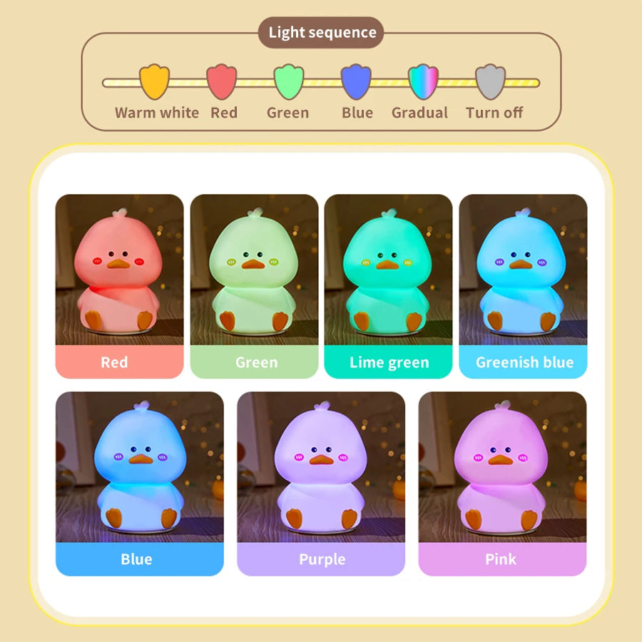 Duck Silicone Night Light – Soft Glow LED Lamp