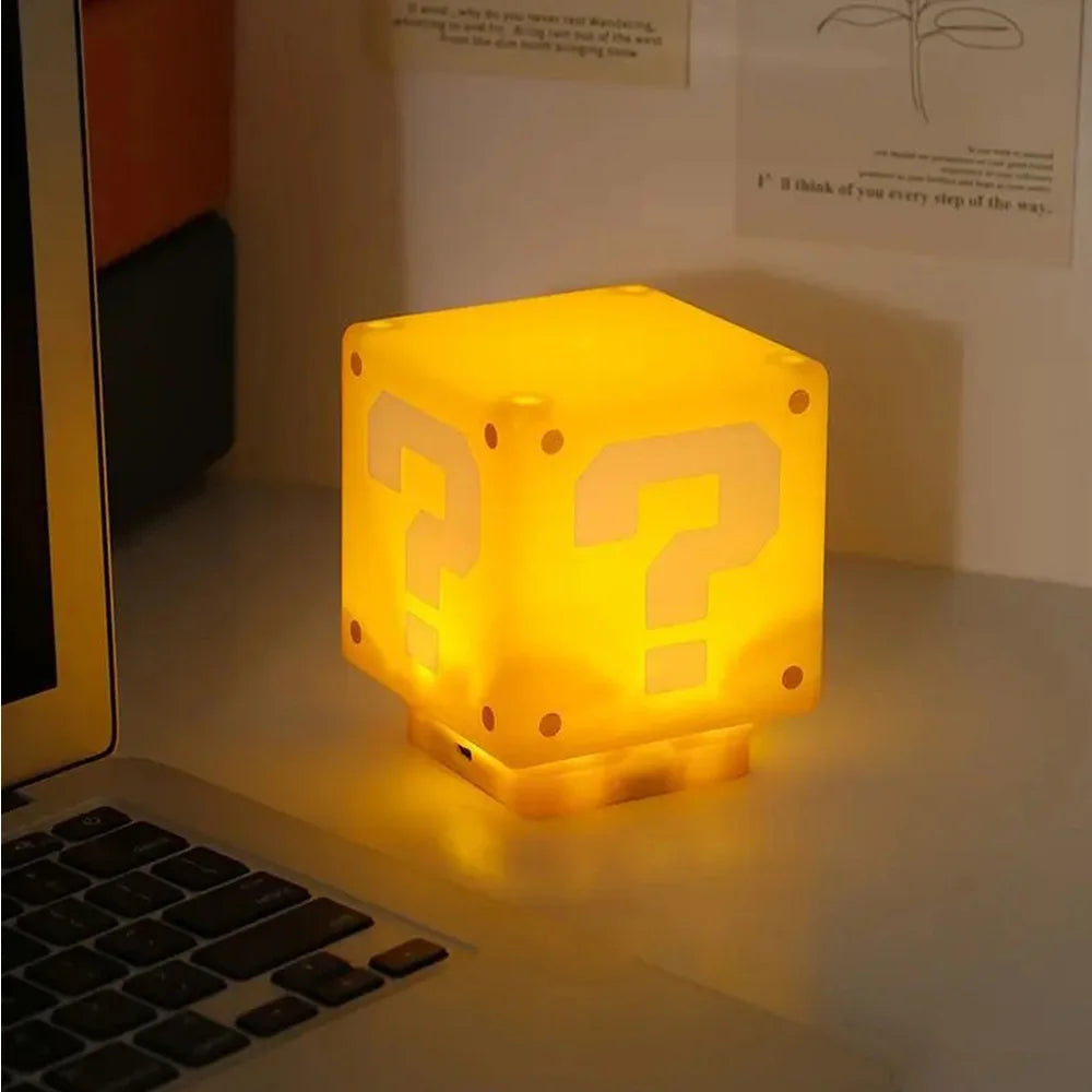 PowerUp Brick – LED Question Mark Night Light with Sound Tap for light.