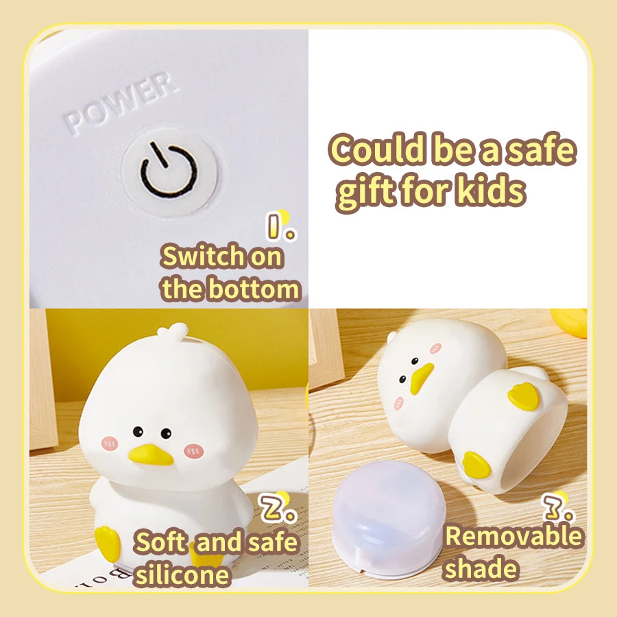 Duck Silicone Night Light – Soft Glow LED Lamp
