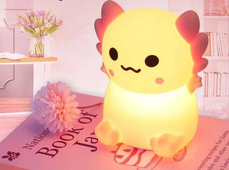 Axolotl Silicone Night Light – Soft Glow LED Lamp
