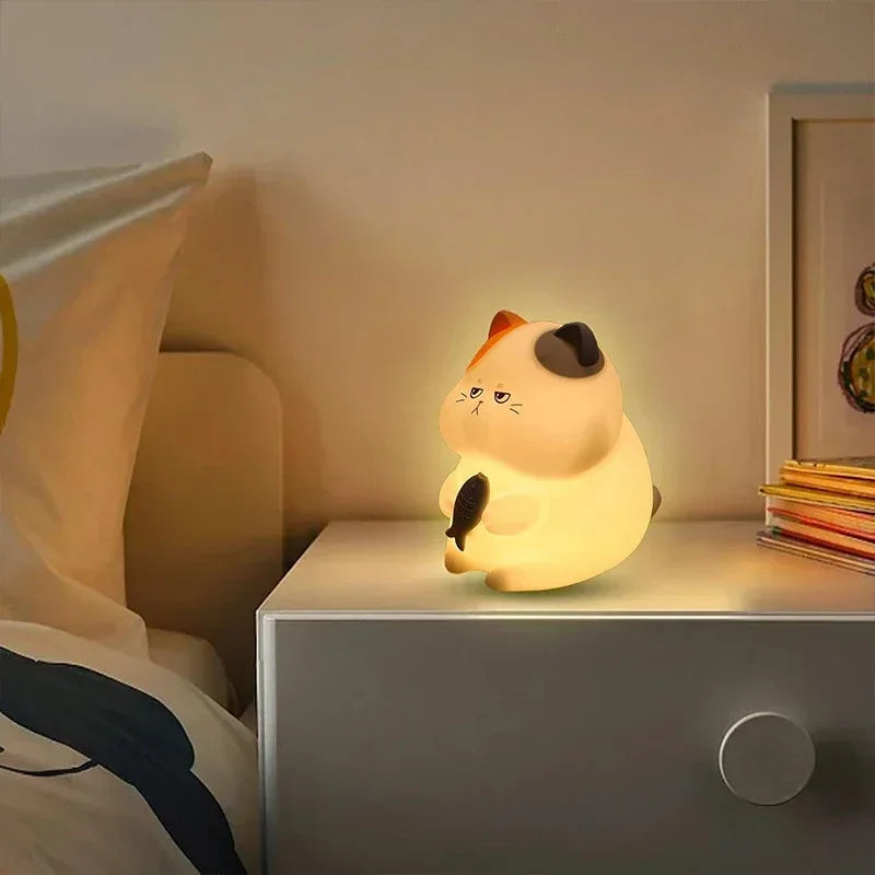 Cat Silicone Night Light – Soft Glow LED Lamp