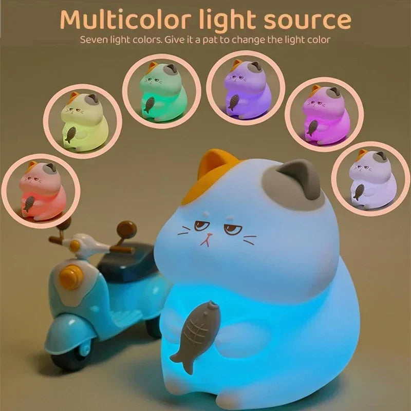 Cat Silicone Night Light – Soft Glow LED Lamp