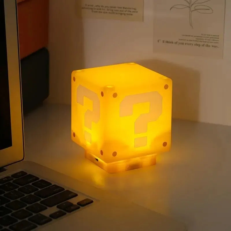 PowerUp Brick – LED Question Mark Night Light with Sound Tap for light.