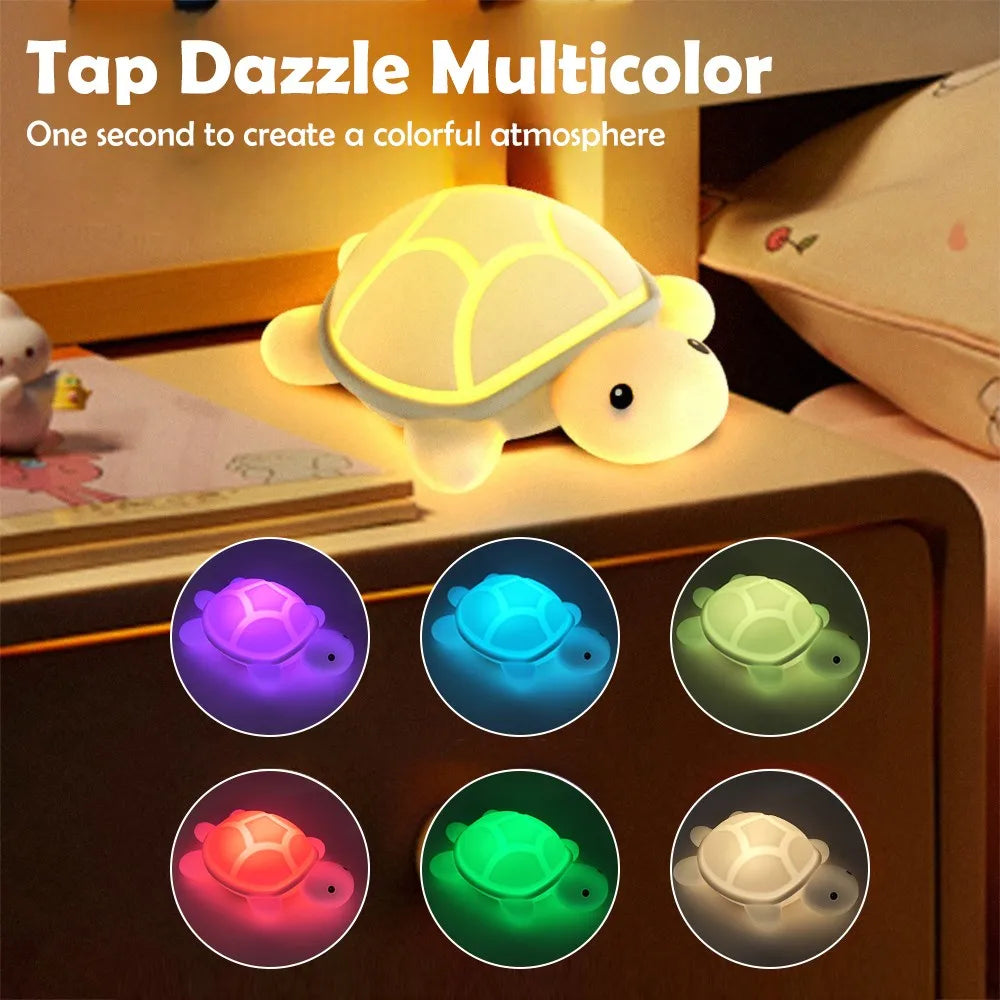 TurtlyGlow – Colourful Silicone Turtle Night Light