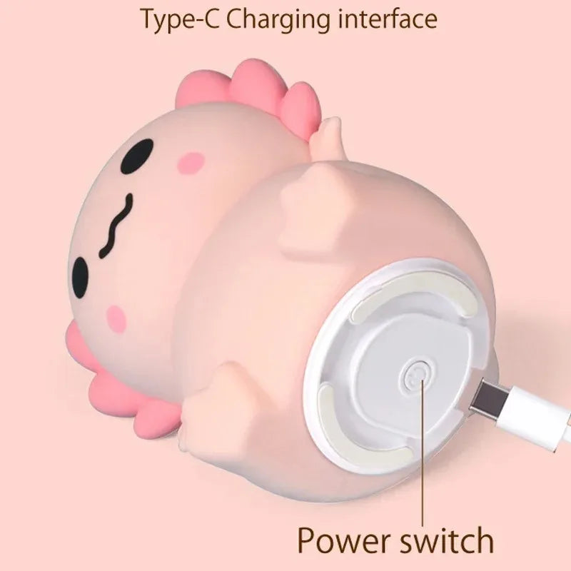 Axolotl Silicone Night Light – Soft Glow LED Lamp