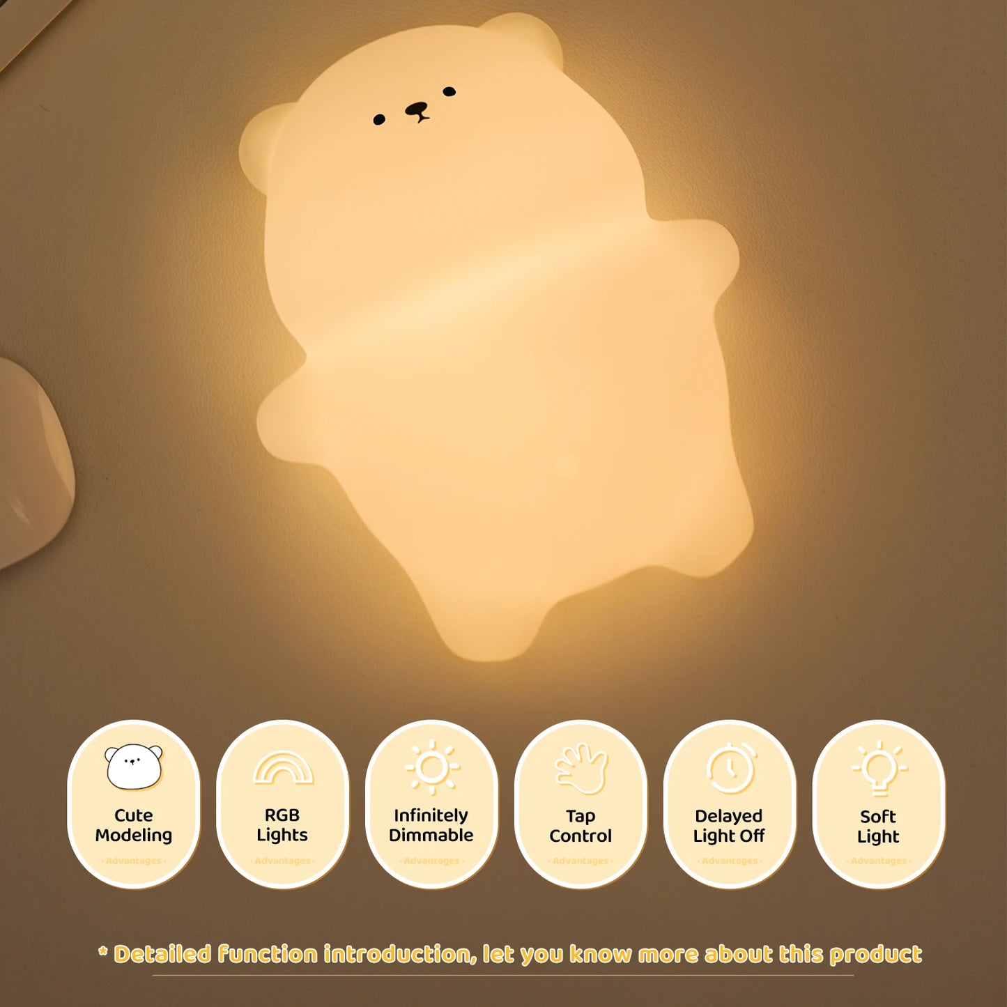 NapBear – Lying Flat Silicone Night Light