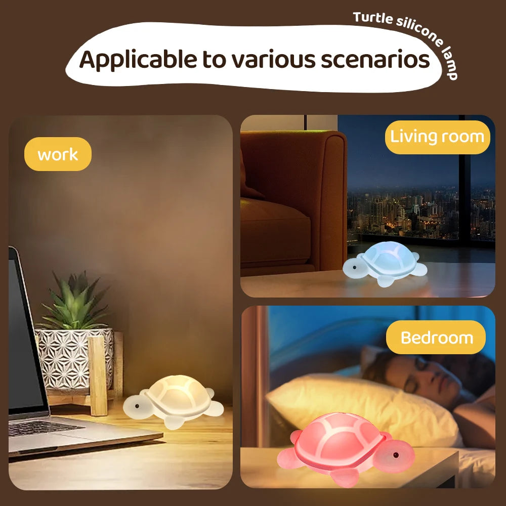 TurtlyGlow – Colourful Silicone Turtle Night Light