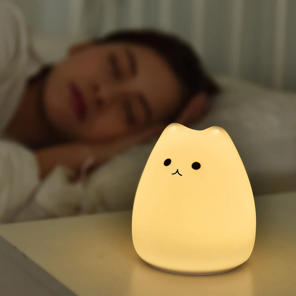 MeowGlow – 7-Colour Silicone Cat Night Light