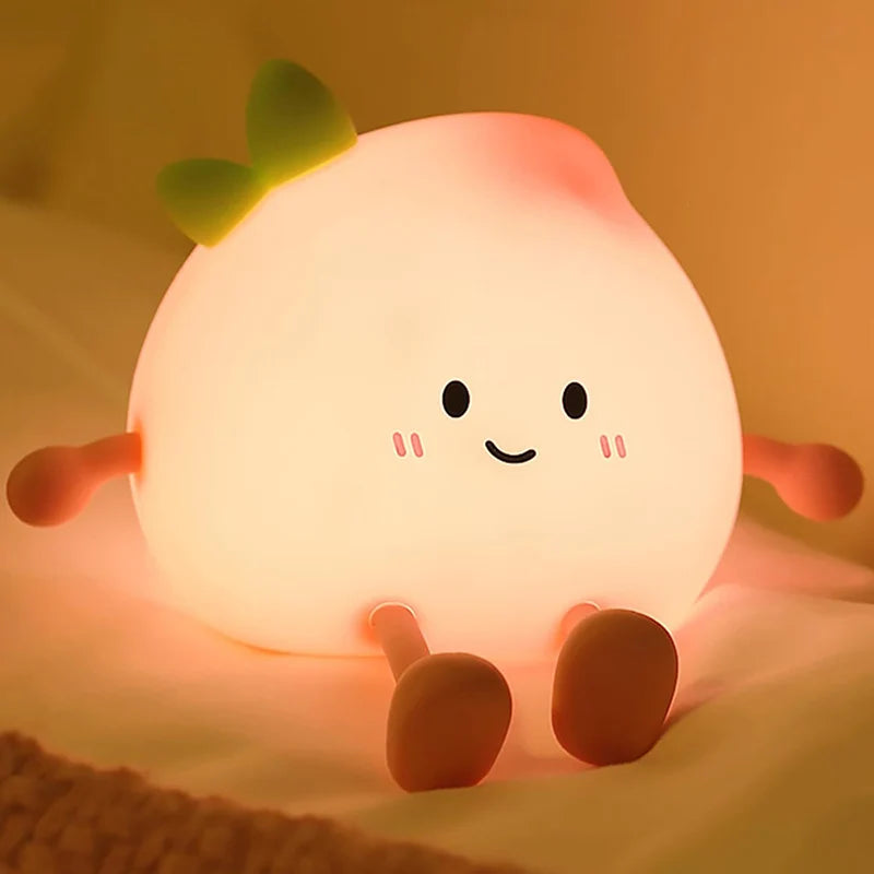 PeachGlow – Cute Peach Silicone Night Light