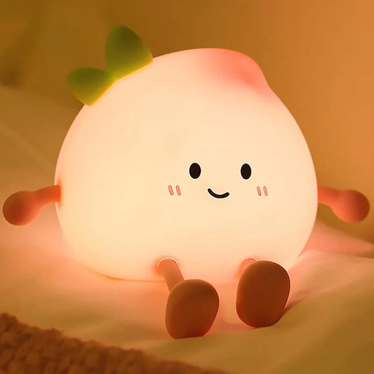 PeachGlow – Cute Peach Silicone Night Light